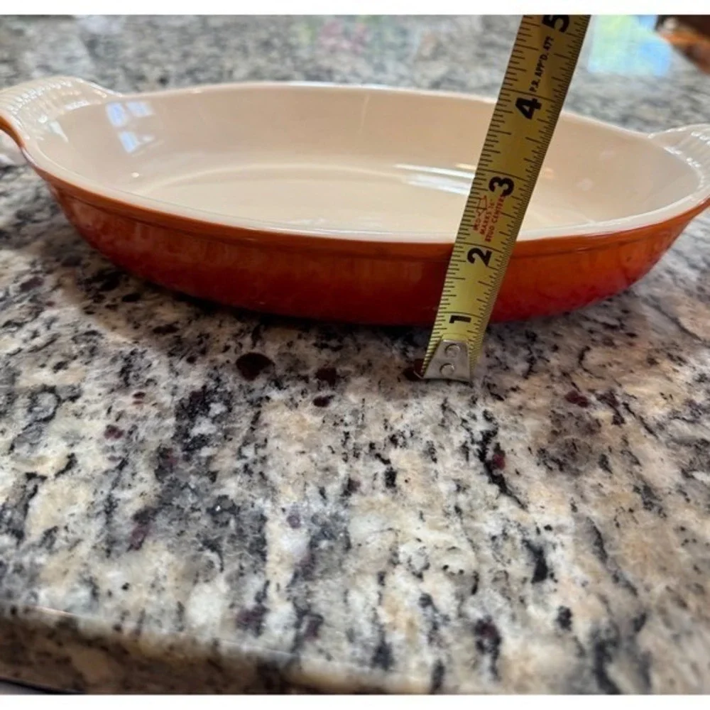 Le Creuset Flame Heritage Stoneware Oval Au Gratin Baker 11
